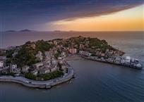 夕照渔村