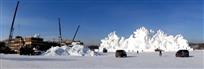 哈尔滨太阳岛公园雪雕修建现场采风