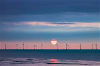 海上风车日出