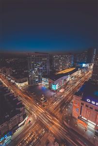 大连西安路商业街夜景